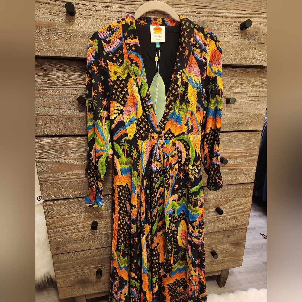 FARM RIO MACAW ISLAND MAXI DRESS